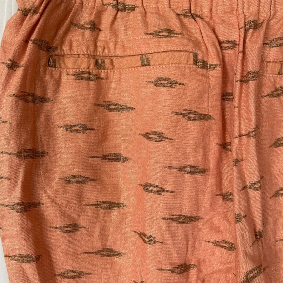 Free People linen aztec print ankle pants.color Peach Size L - Picture 13 of 14